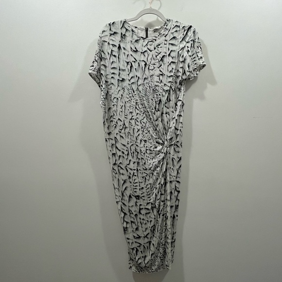 HELMUT LANG Deep Twist Strata Print Jersey Dress - Picture 4 of 11
